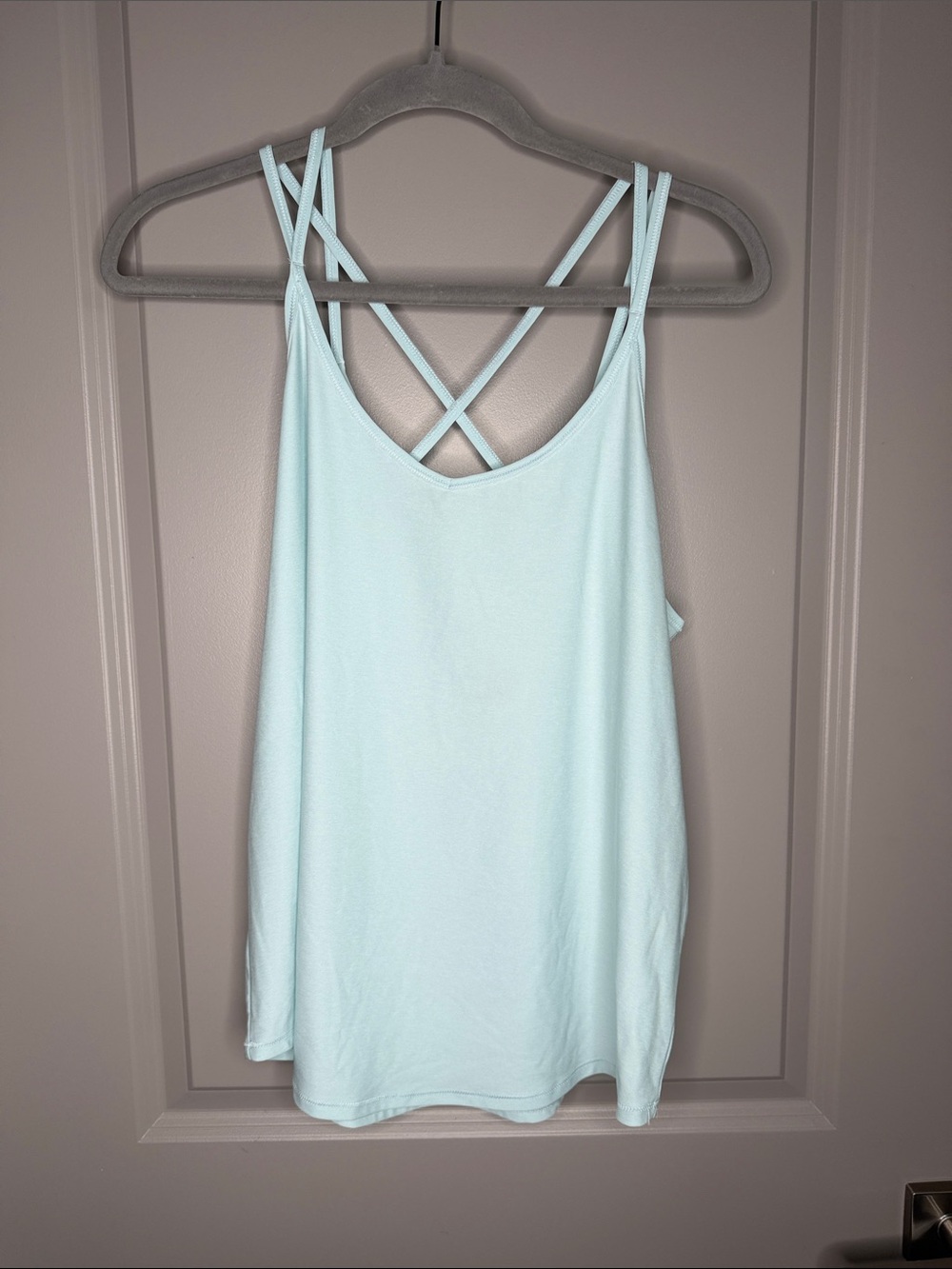 DSG Mint Aqua Double Crisscross Strap Tank Top